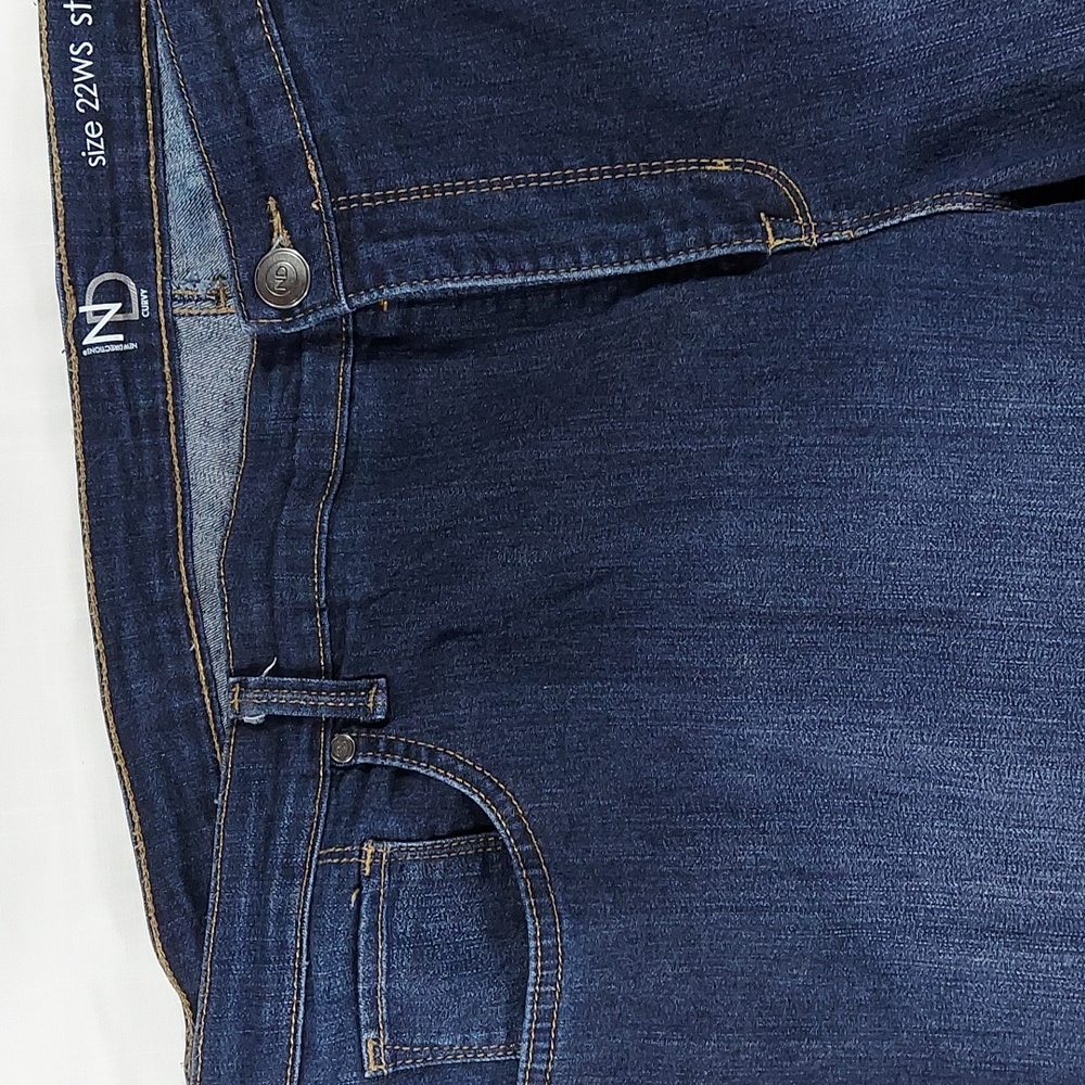 New Directions Sz 22WS Straight Denim Women's Dark Blue Jeans - Picture 5 of 10